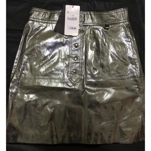 Mini 100% leather skirt
